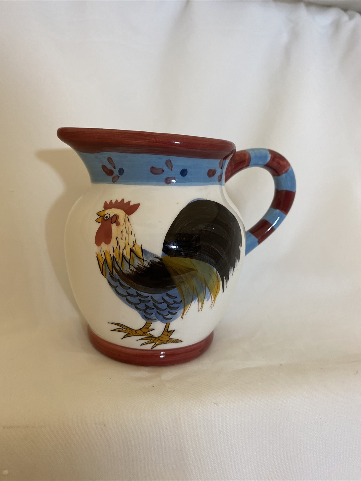 Milson & Louis Hand Painted Rooster Creamer Milk Pitcher