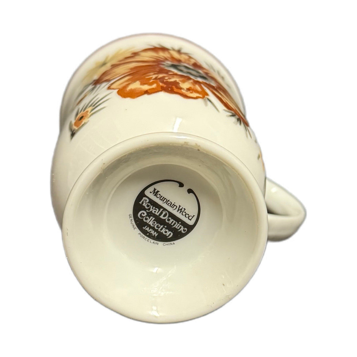 Royal Domino Mountain Wood Porcelain Mug – Floral Footed Cup Japan 5.5”