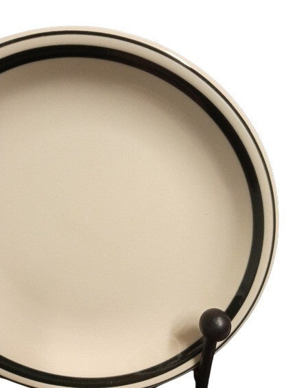 Gibson HOUSEWARES Bread and Butter Plate 6 5/8" D Black Stripe Band & Trim