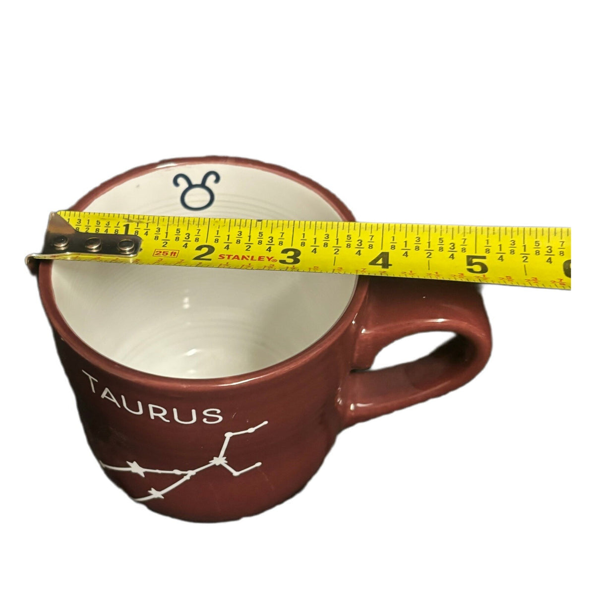 Zodiac Sign TAURUS Mug Bull Horoscope Symbol Coffee Tea Astrology Maroon Cup
