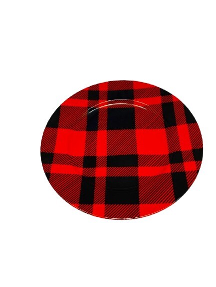 Rare FITZ & FLOYD  Black & Red Plaid Fine Porcelain FF.269 Dinnerware Collection