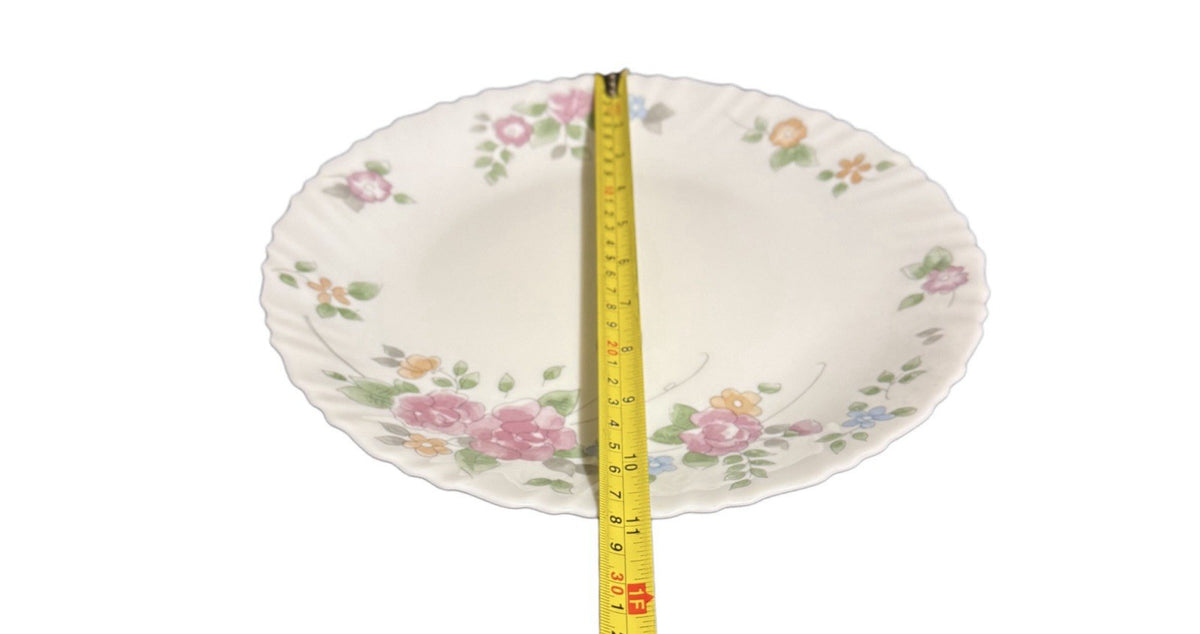 Arcopal France Rosalie 11” Dinner Plates Set of 2 Pink Floral Vintage Opalware