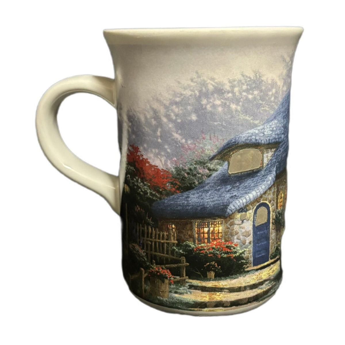 Thomas Kinkade Mug LILAC COTTAGE Ceramic Coffee Tea Cup Home Garden Scene
