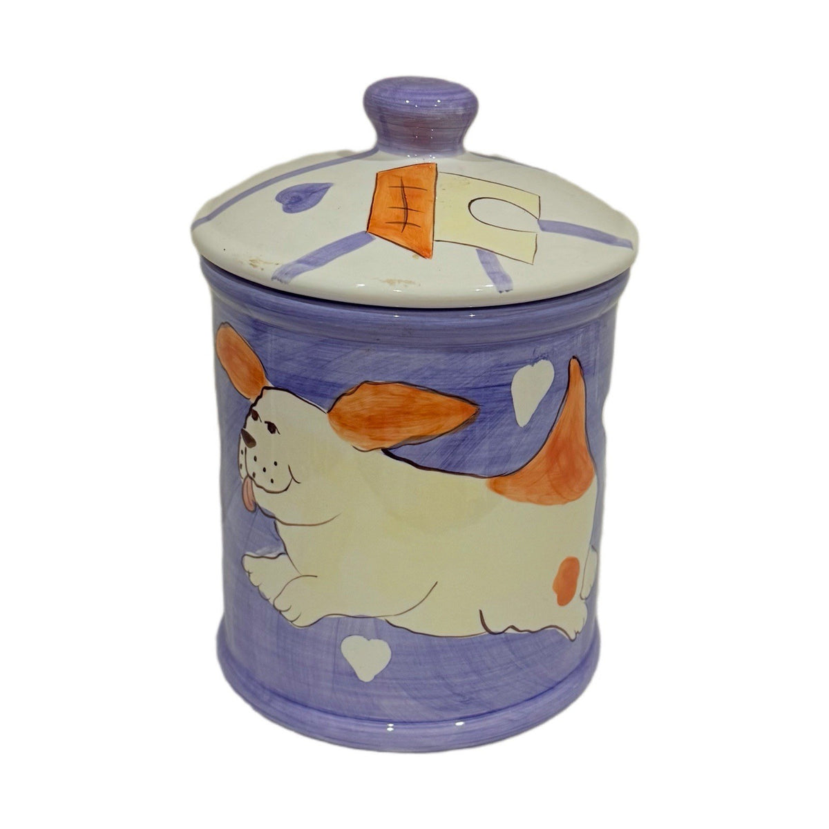 Rare HausenWare Dog Treats Cookie Jar Ceramic Puppy Biscuits Canister 9.5” H