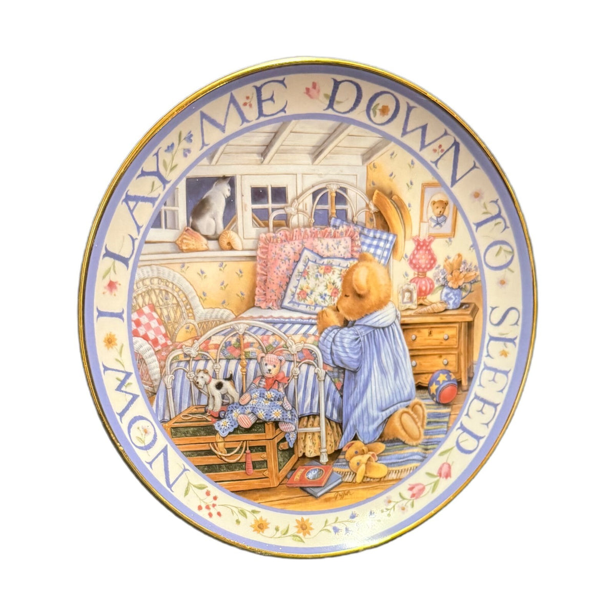 ROYAL DOULTON Plate Franklin Mint Teddy Says His Prayers" Limited Bone China