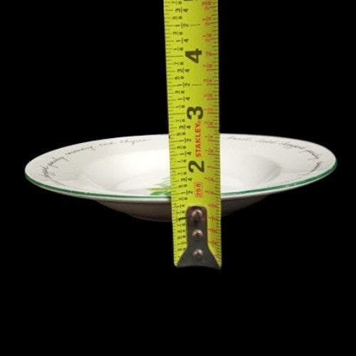 Gibson Designs HERB GARDENS 4-Rim Soup Bowls 8 ½” D Words On Rim Pasta Dish