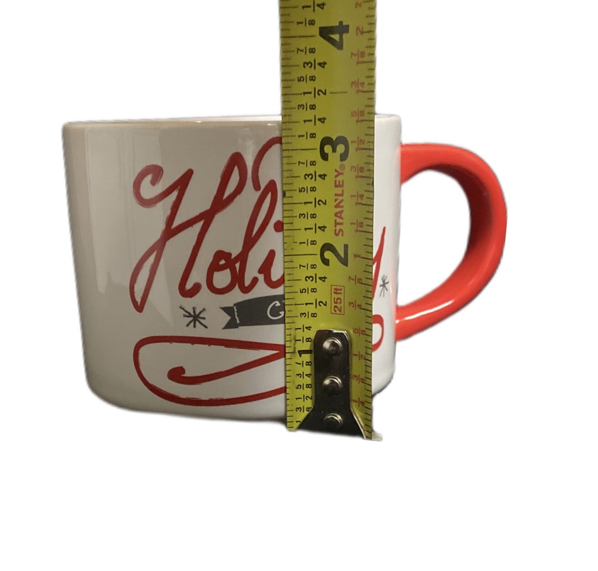 Threshold HOLIDAY CHEER Mug Stoneware Red White Coffee Tea Holiday Cup