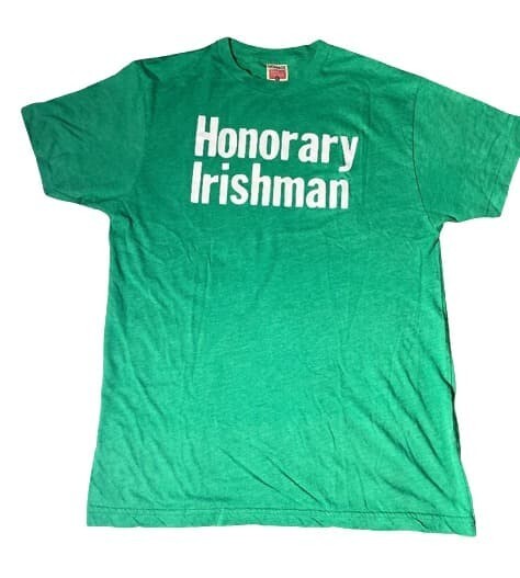 Homage T-Shirt Honorary Irishman  Men Top Green LG. Crew Neck