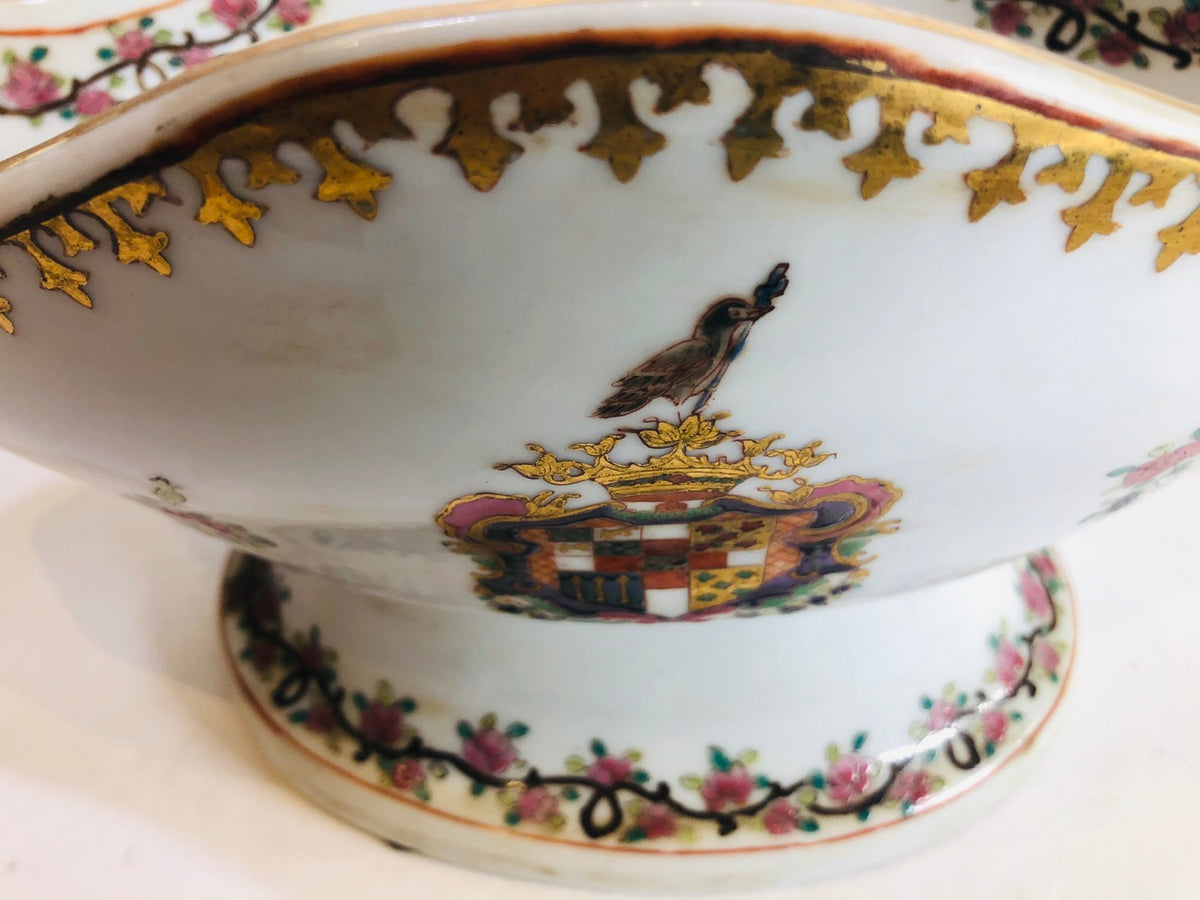 Rare Vintage Chinese Pedestal Bowl Yong Sheng "Eternal Victory" Cai Ci Chang 