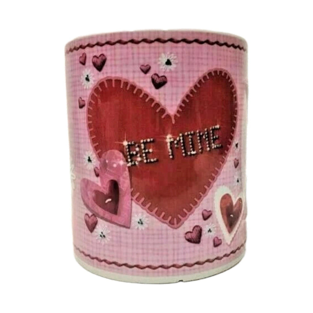 Eileen Toohey BE MINE Mug Lindy Bowman Pink Red Hearts Love Ceramic Coffee Cup