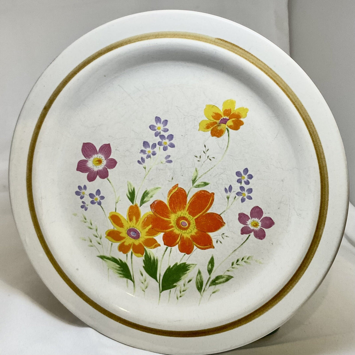 Mikasa SPRING FLORALS 4-Dinner Plates Japan Handcrafted NITA Stonecraft 10 5/8"D