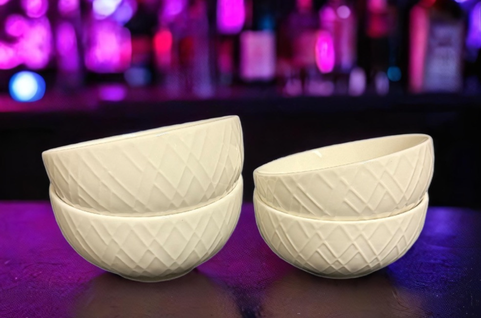 Gibson Designs LEXINGTON 2-Dessert Bowls 2-Fruit Berry Sauce Cups White Elements