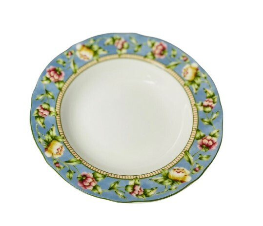 JESSICA McClintock 6-Rim Soup Bowls Westbury Court PTS Int’l Fine China 9 3/8" D