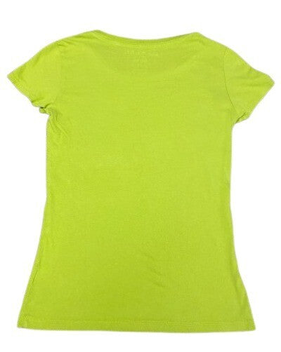 Aeropostale T-Shirt Floral Woman Cotton Top Crew Neck Md. Green Tee