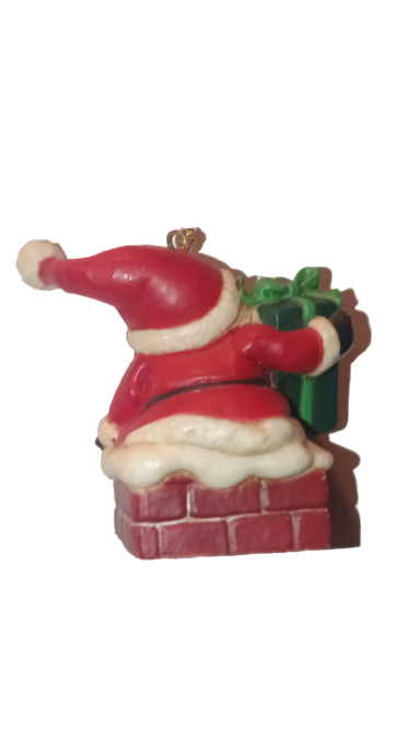 3 Christmas Santa Claus Tree Hanging Holiday Ornament Set Gift, Tree, Ski