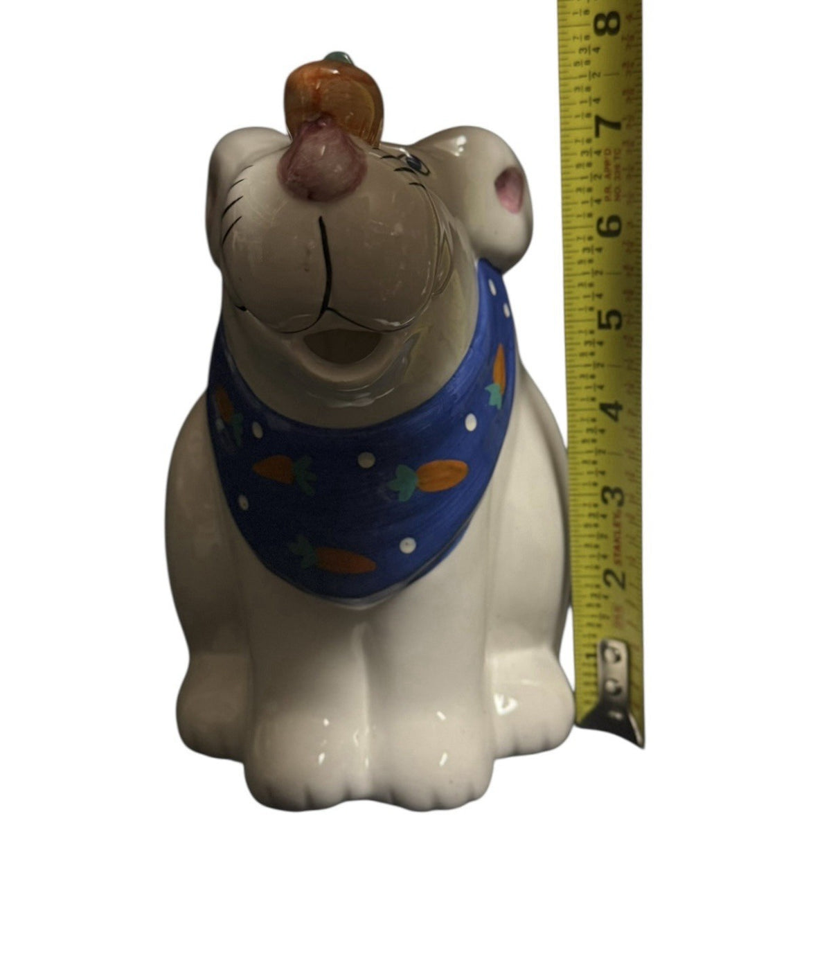 Coco Dowley Rabbit Pitcher 7” Ceramic Bunny Taiwan Juice Lemonade Easter Decor