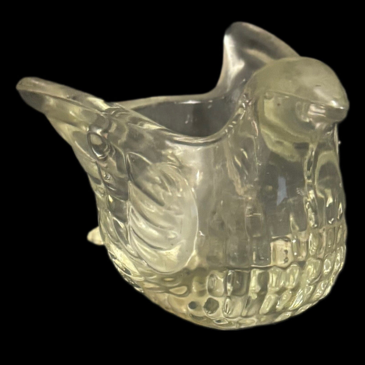 Avon Clear Glass Swan Votive Tea Light Used Vintage