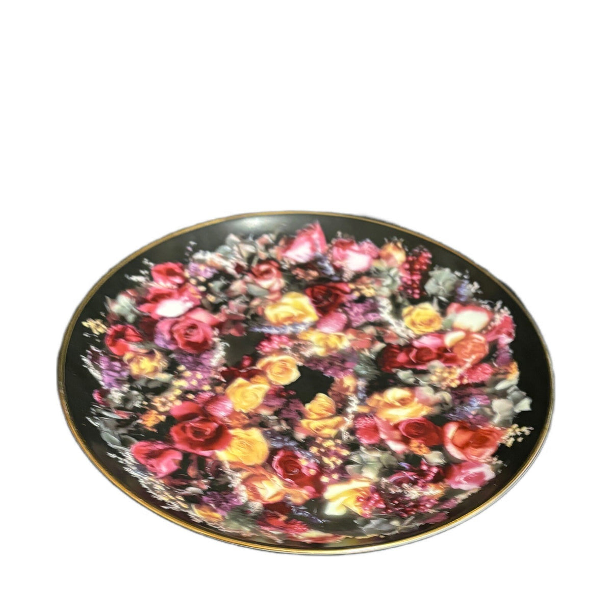 Summer’s Bounty ROSE WREATHS Collectible Floral Plate 1992 E7469 Artaffects LTD