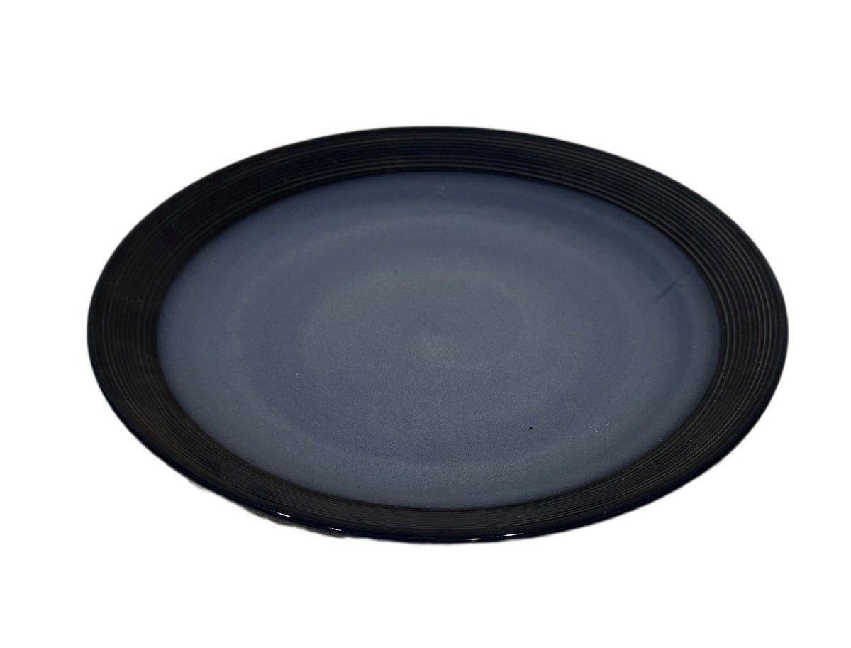 Sango Allure Blue 4818 Dinner Plates Set of 6 Ridged Rim 11” Speckled Stoneware
