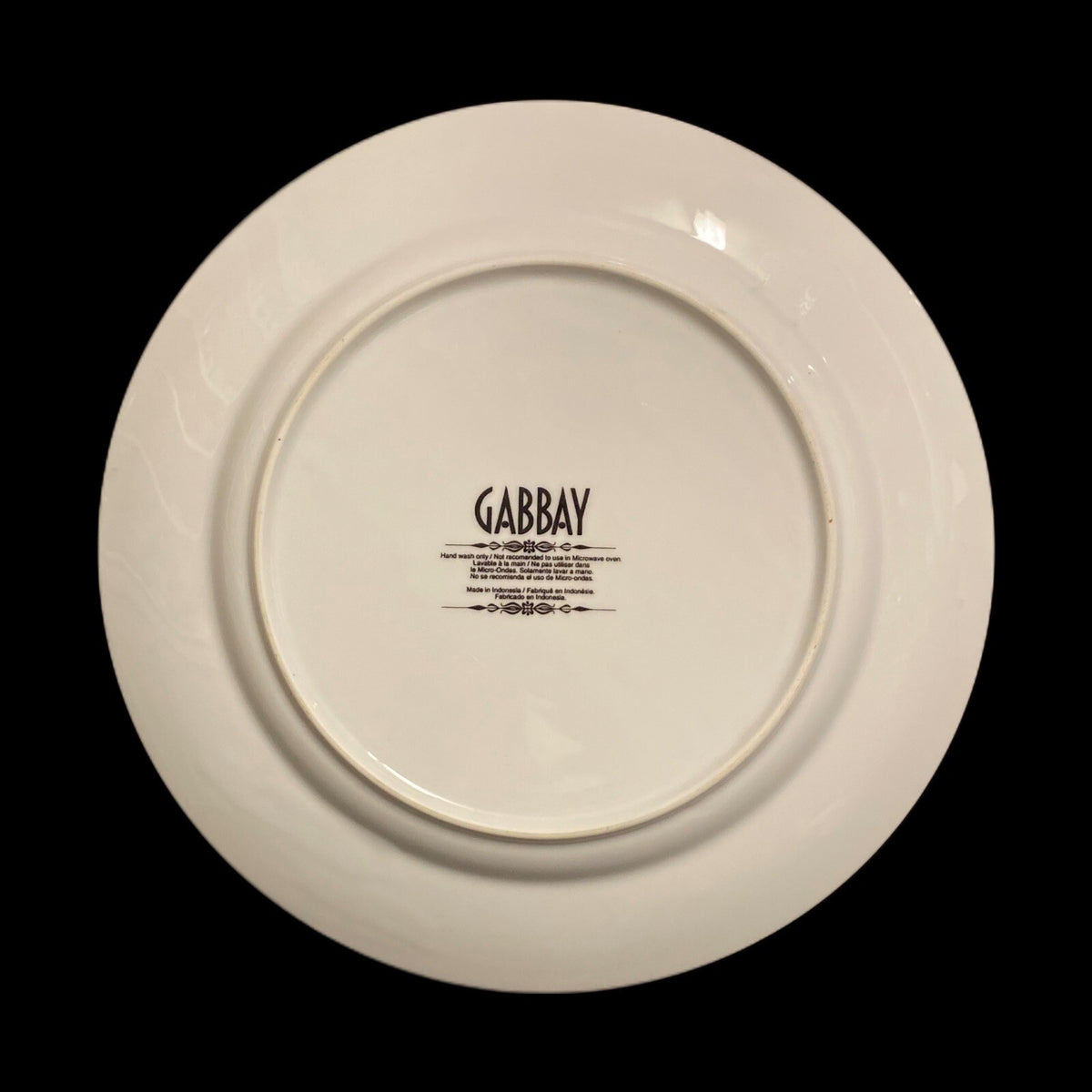 Gabbay QUEEN VICTORIA 6- Dinner Plates Ceramic White Gold Border Trim Dinnerware