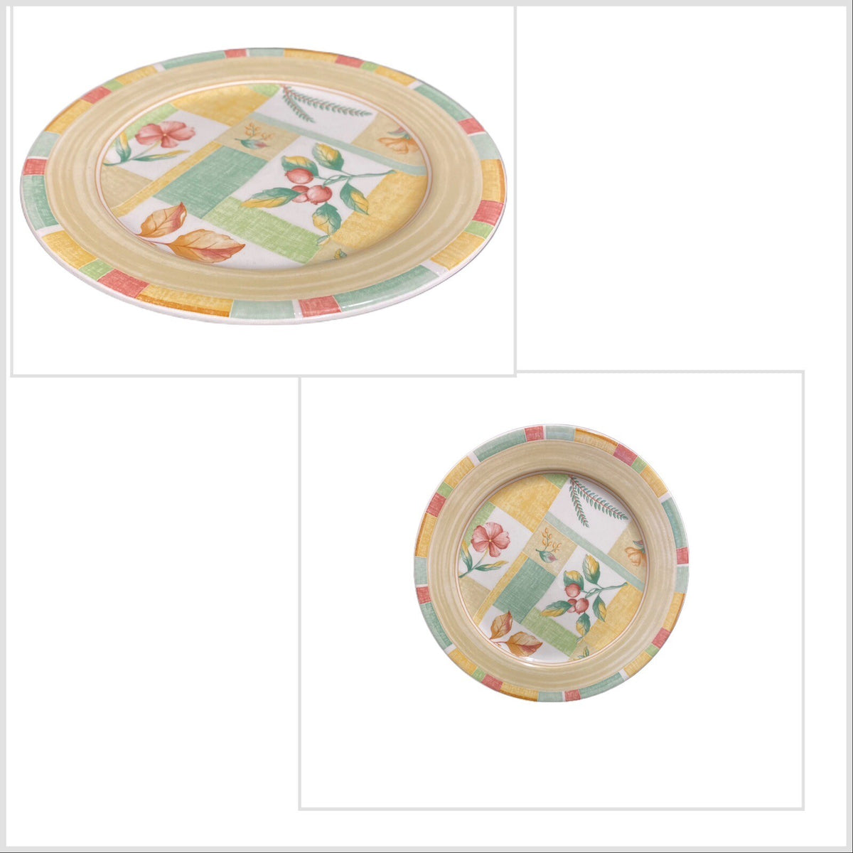 Sango GARDEN CAFE 4-Dinner Plates Designed By ERICA FRIEDMAN # 3048 Ceramic