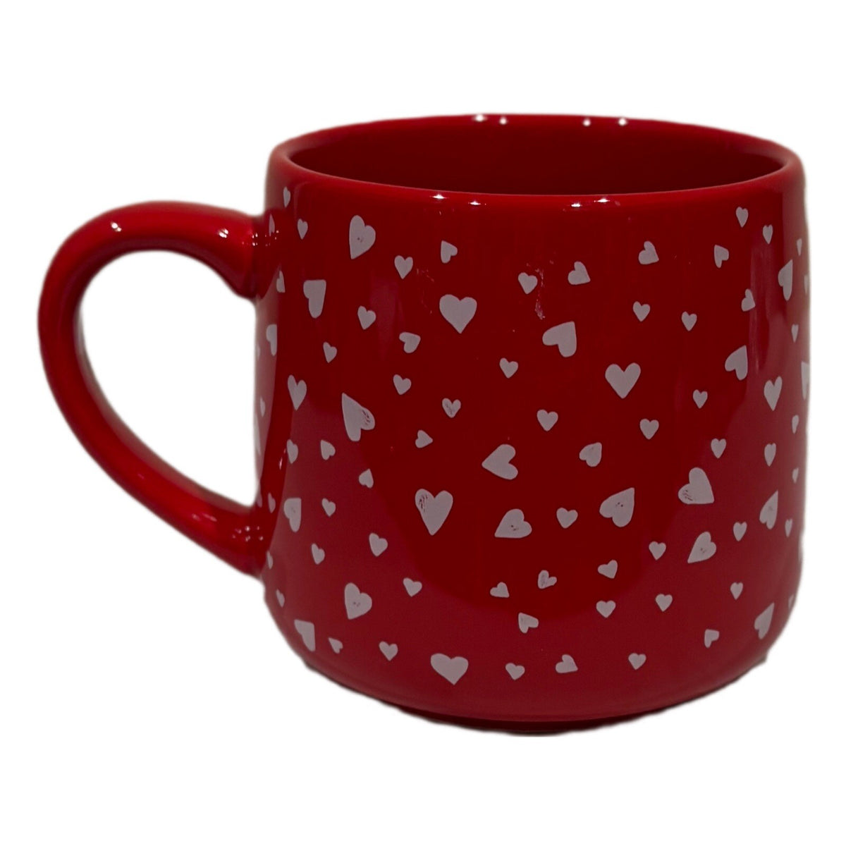 THRESHOLD Red Mug White Hearts Valentines Day Stoneware Tea Coffee Cup Target