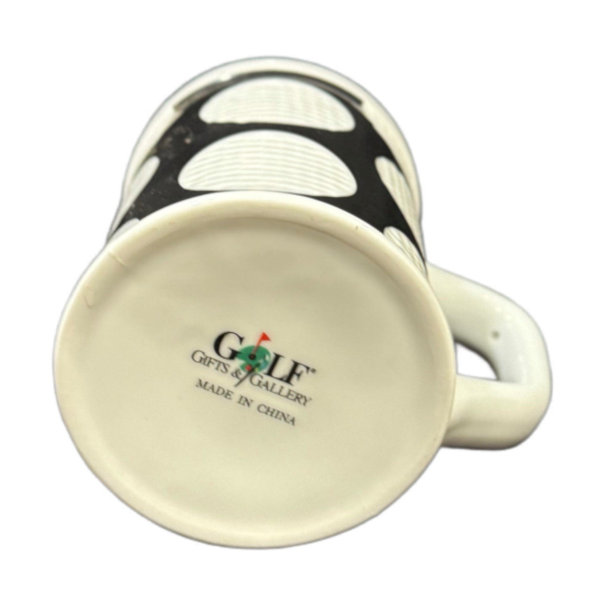 Golf Gifts Gallery Mug Black & White Dimpled Golf Ball Pattern 4.78” H Cup