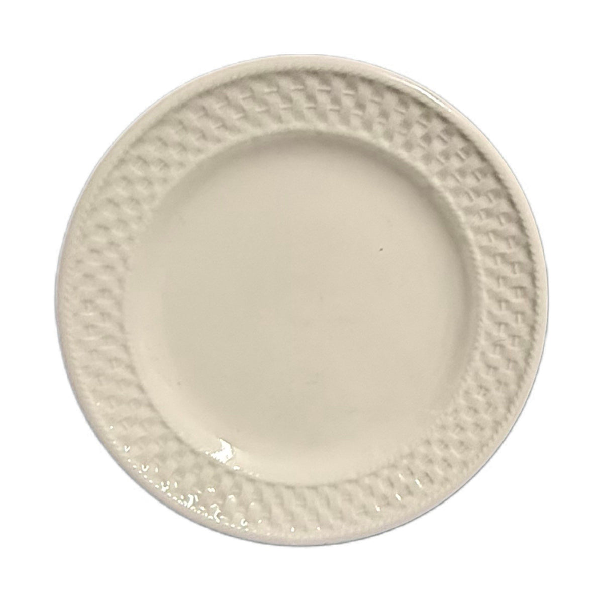 Oneida Wicker 1-Bread & Butter Plate 6” White Basket Weave Ceramic Dessert Dish