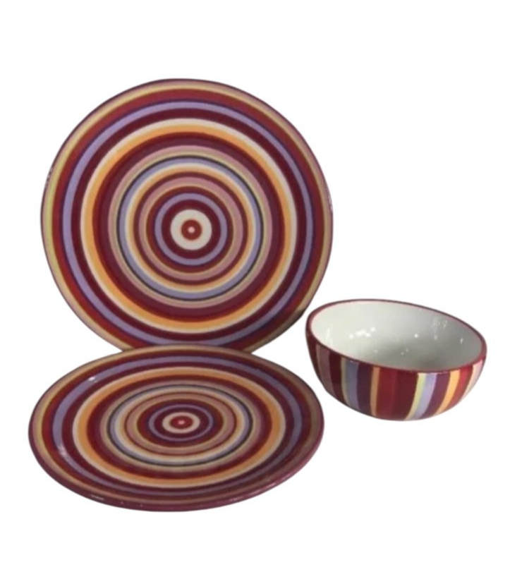 Home Target Rainbow 6 Dinner Plates 6 Salad Plates 6 Soup/Cereal Bowls-18 Piece