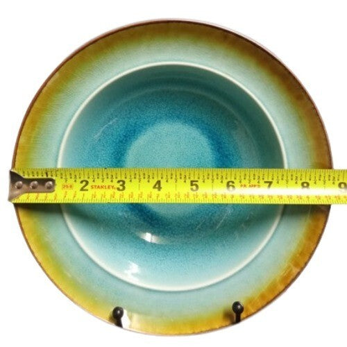 Gibson Designs EARTH RETREAT TURQUOISE Soup/Cereal Bowl 8 ¾” D Turquoise Green