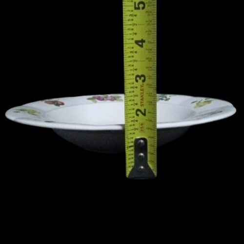 Gibson FRUIT ORCHARD 5-Rim Soup Bowls 9 ¼” D Fruit On Rim White Large Dish