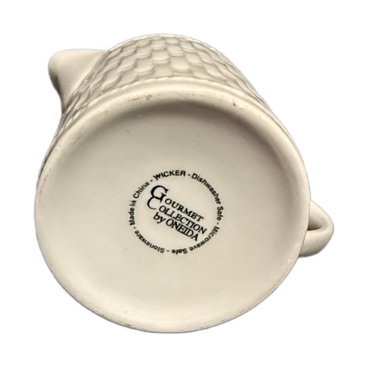 Oneida Wicker Cream & Sugar Bowl With Lid Stoneware