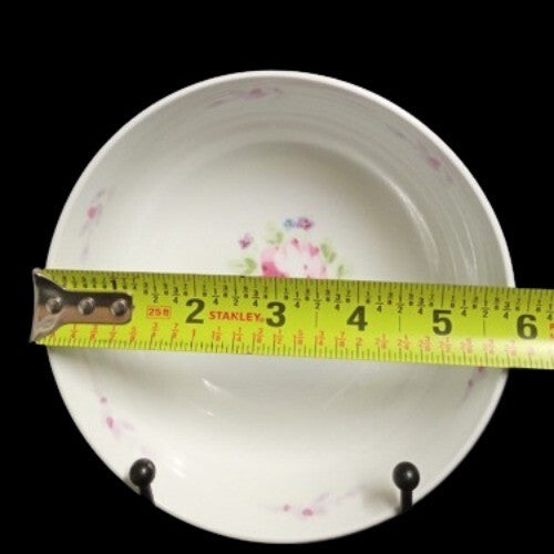 Gibson Designs HEAVENLY ROSE 4-Cereal Bowls 5 7/8” D Pink Rose & Flowers Coupe