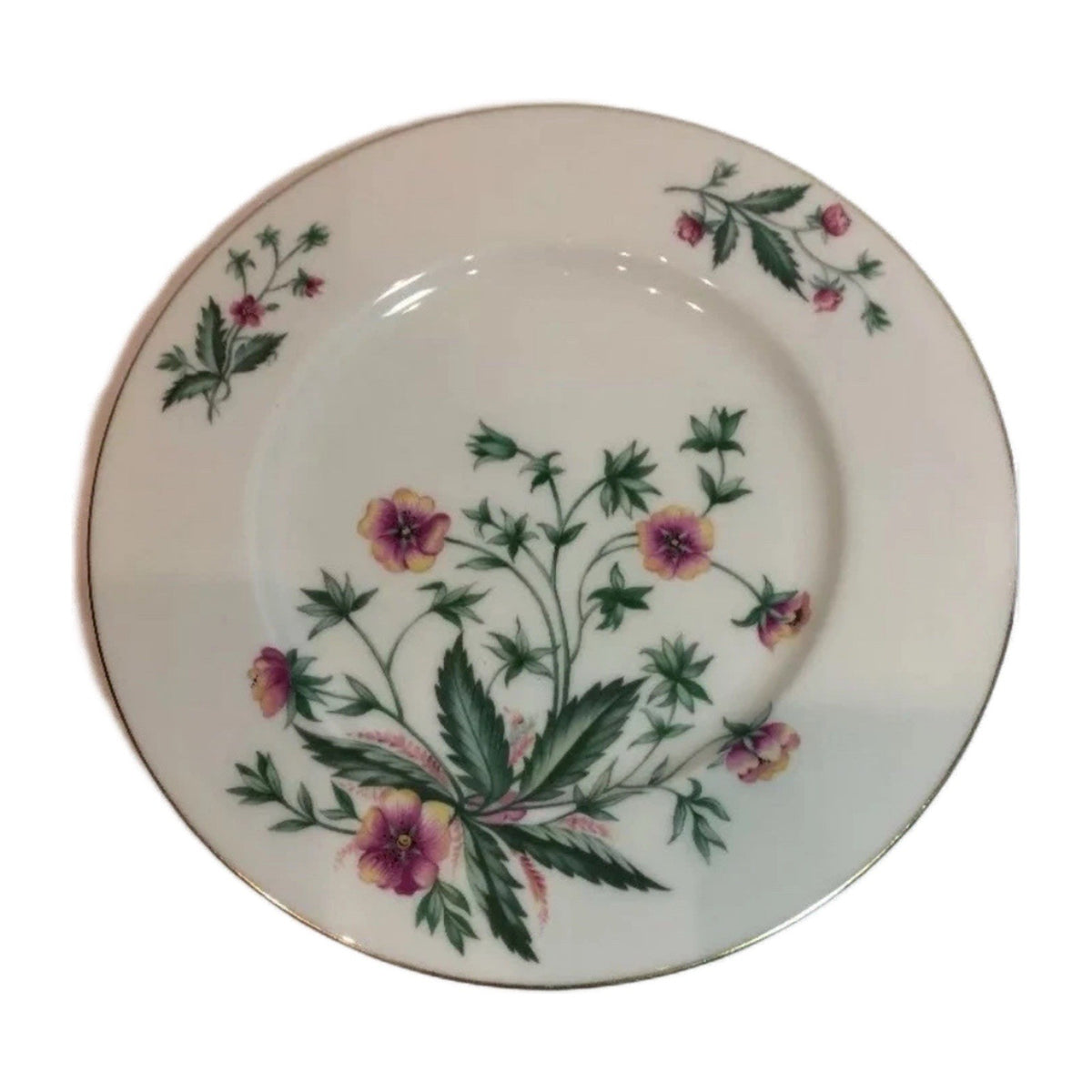 Lenox Country Garden W-302 Set of 7 Dinner Plates 10.5” USA Floral Gold Trim
