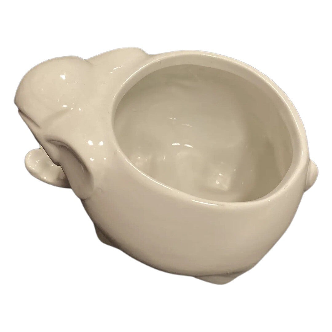 Elephant Shape Planter Greyish White Ceramic Pot Cactus Flower Home Balcony Desk