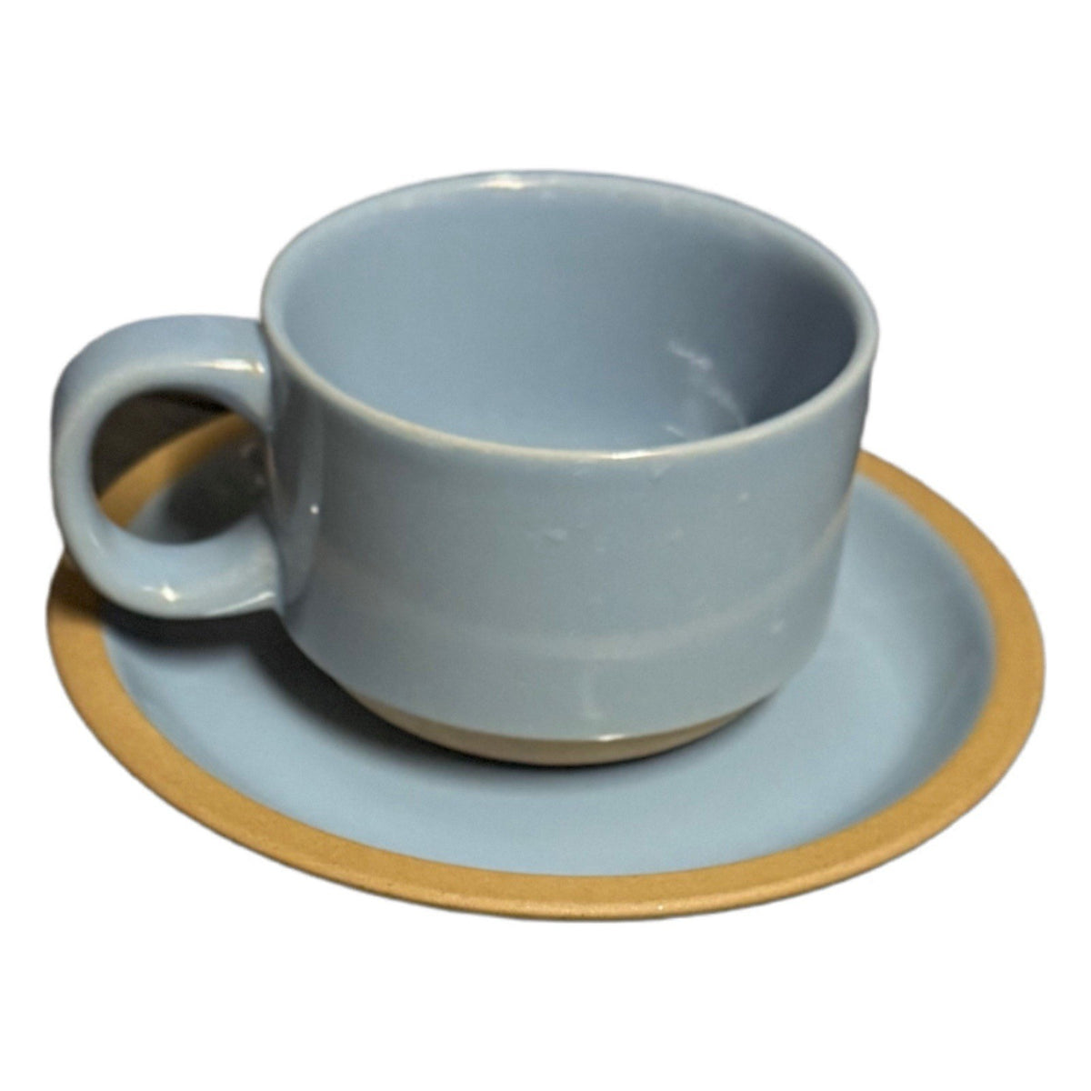 Midwinter Bluestone Stoneware Cup & Saucer Set Vintage Matte Blue England