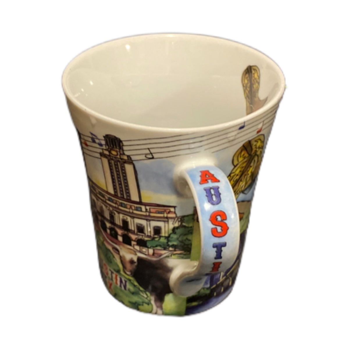 PCF Souvenir AUSTIN TEXAS The Postcard Factory Coffee Mug The Life Music Capital