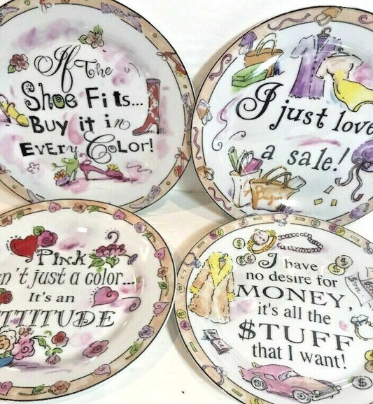 Set of 4 Dessert Plates By Porcelain Treasures Collection