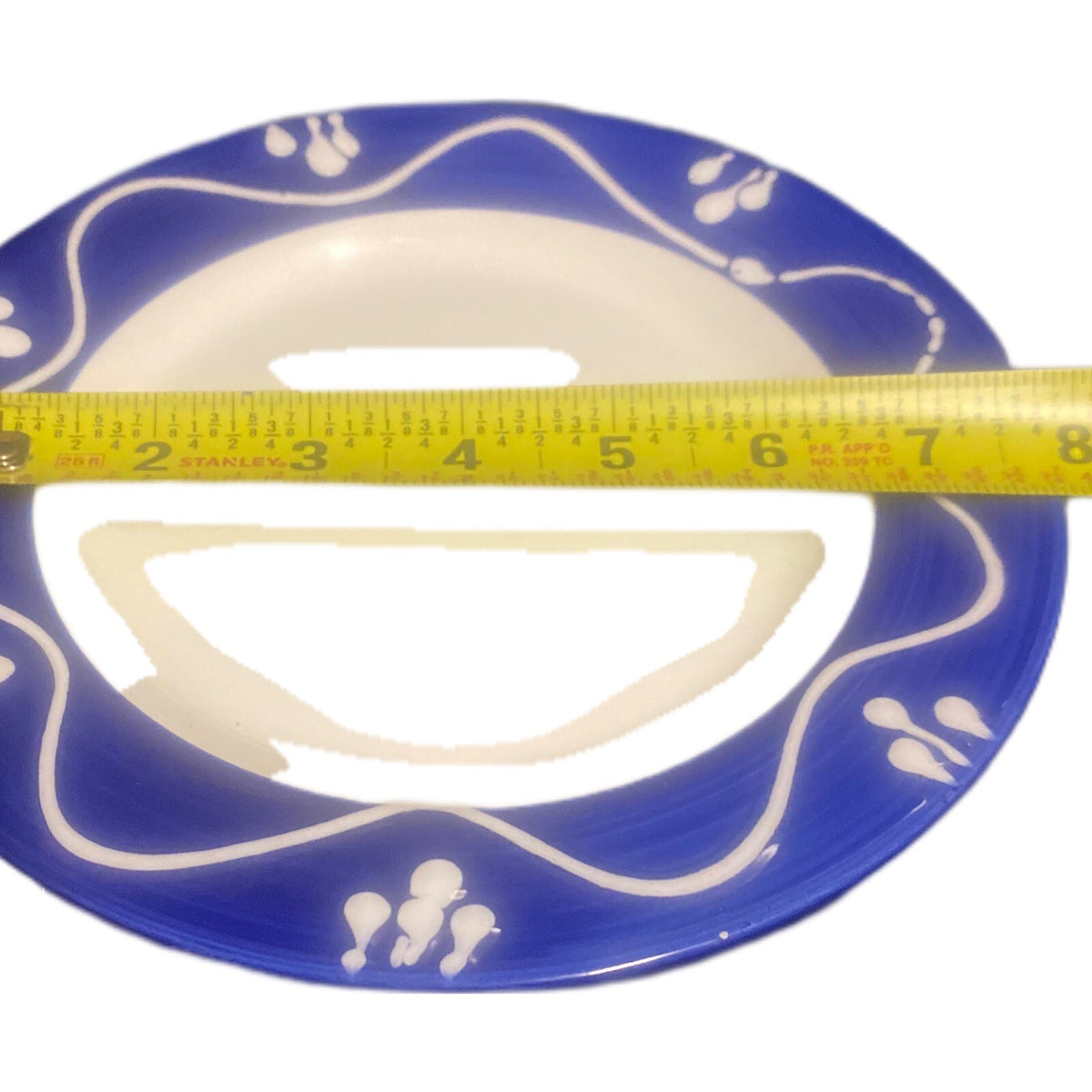 LA PRIMULA 4-Salad Plates Italy Hand-Painted White Blue Dessert S. R. I Dish 8”D