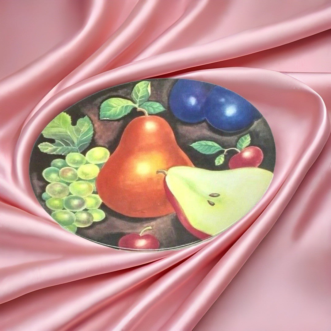 Set 2 Furio Salad Plates Harvest Fruit Grapes Pears Plum Still Life Decor
