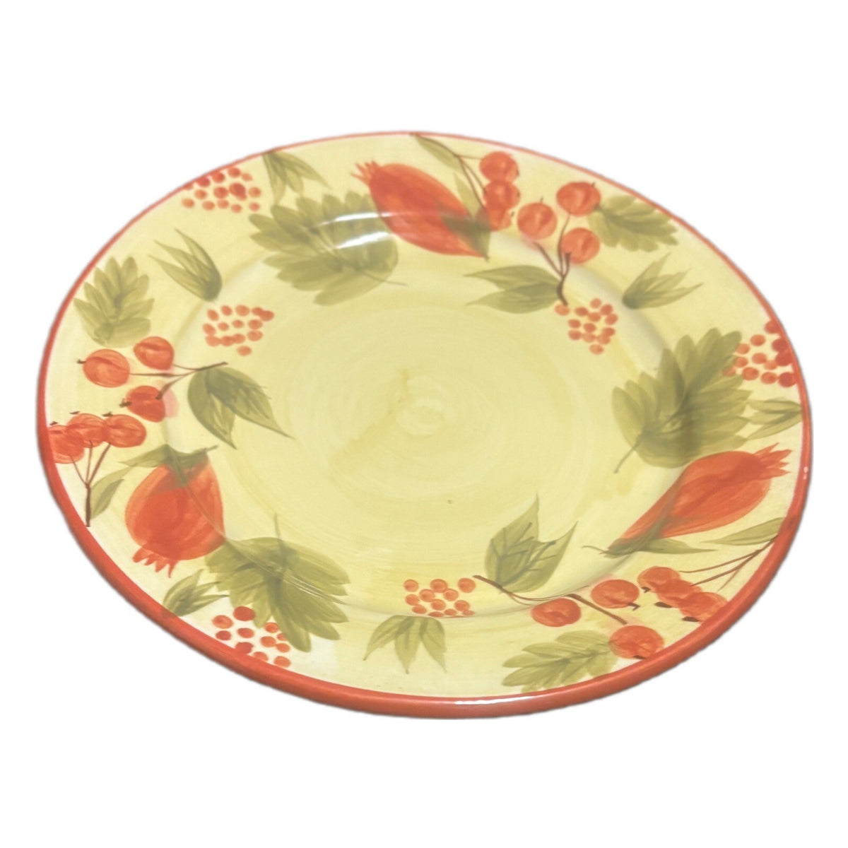 WENDOVER LANE 4-Salad Plates Pomegranate Fruit Design Dessert Appetizer Ceramic