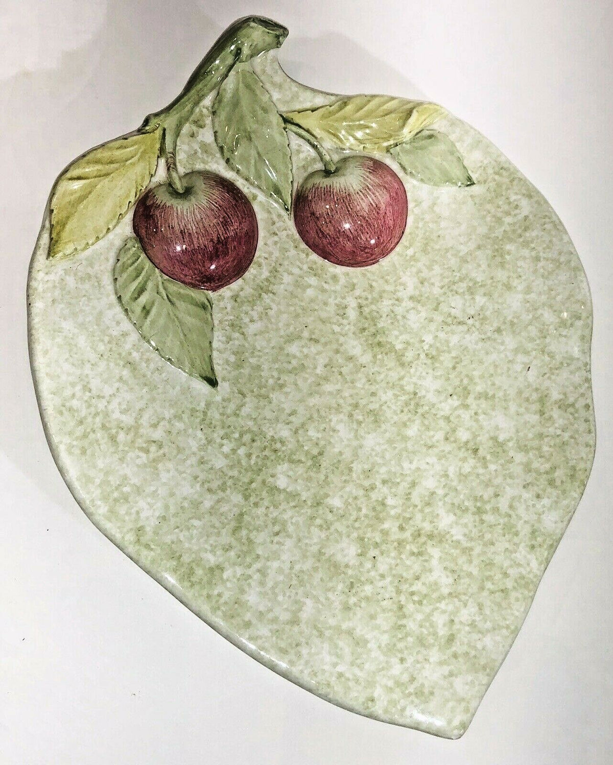 Set of 4 San Marco Nove Italy Leaf Plates – Cherry, Grape, Plum, Strawberry