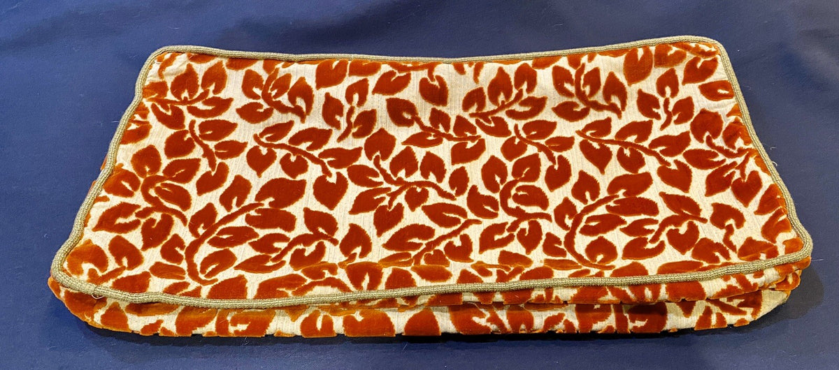 Pillow Cover Rectangular Velvet Look Leaves With Zipper 24" L x 12" W x 5" D