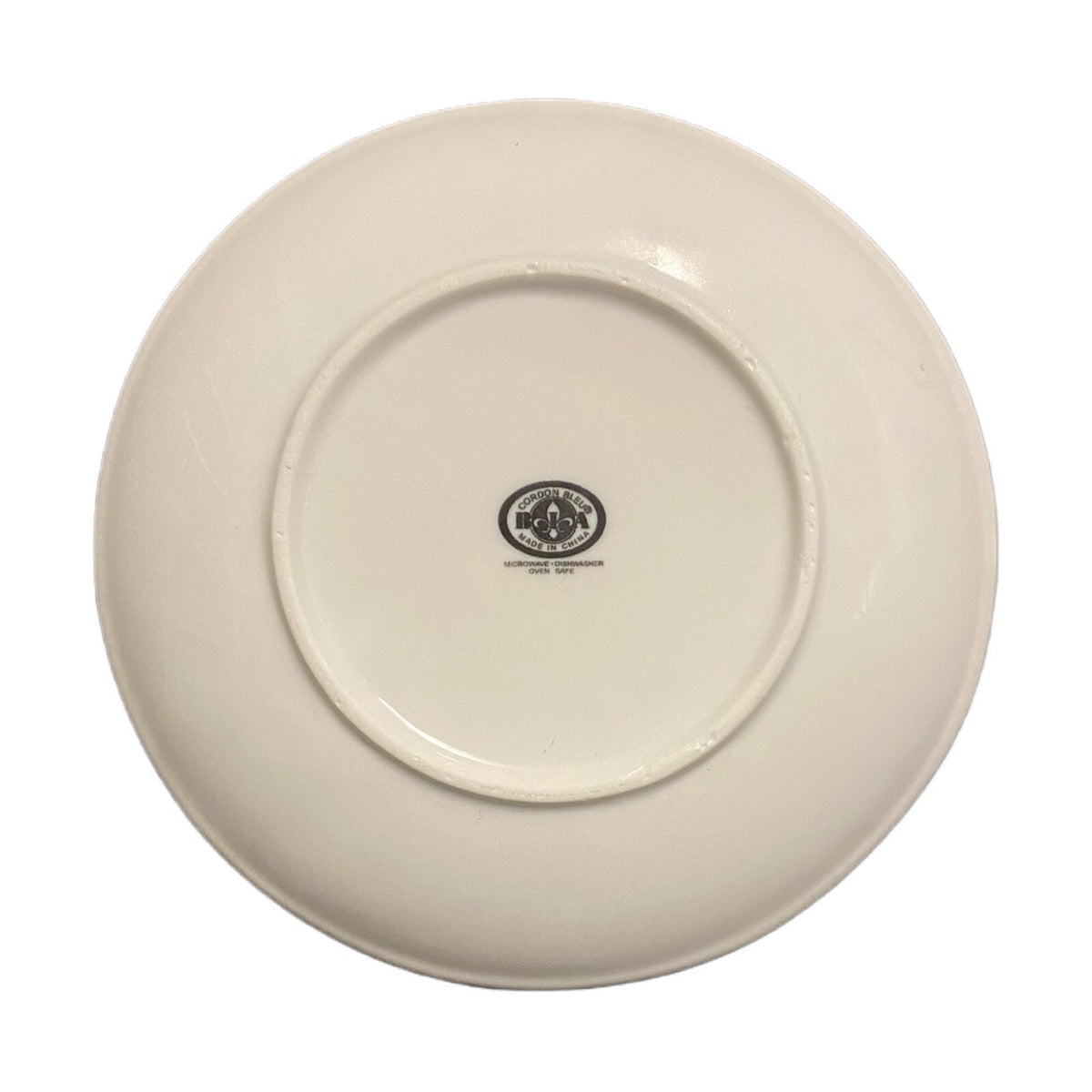 CORDON BLEU 4-Appetizer Plates Wine Themed White BIA Dessert Cheese Dish 6.5" D