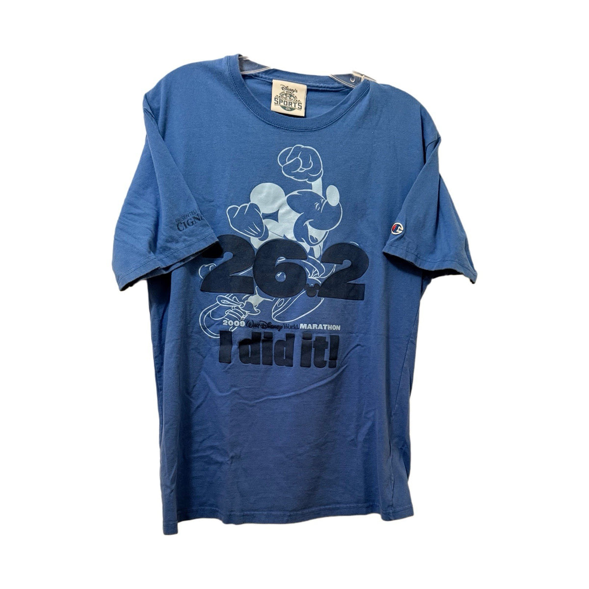 Disney 2009 Marathon T-Shirt Mickey 26.2 I Did It Wide World of Sports Champions