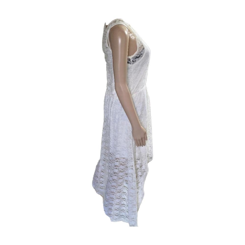 Forever 21 Ethereal Lace High-Low Dress Wedding Bridal Timeless Elegance Size L