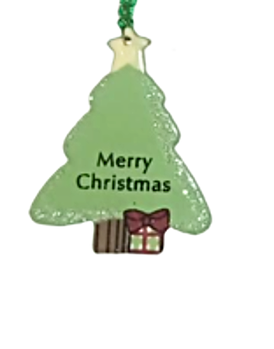Cowboy Boots With Christmas Tree & Hat Hanging Metal Ornament 5 1/2"