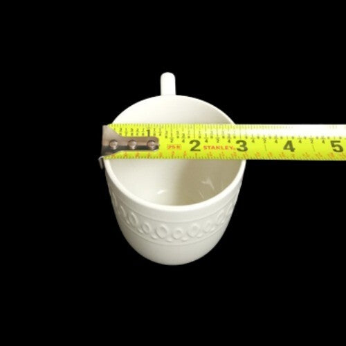 Gibson Designs WHITE DIAMONDS 2-Cups 10 oz White Embossed Oval Diamond Design