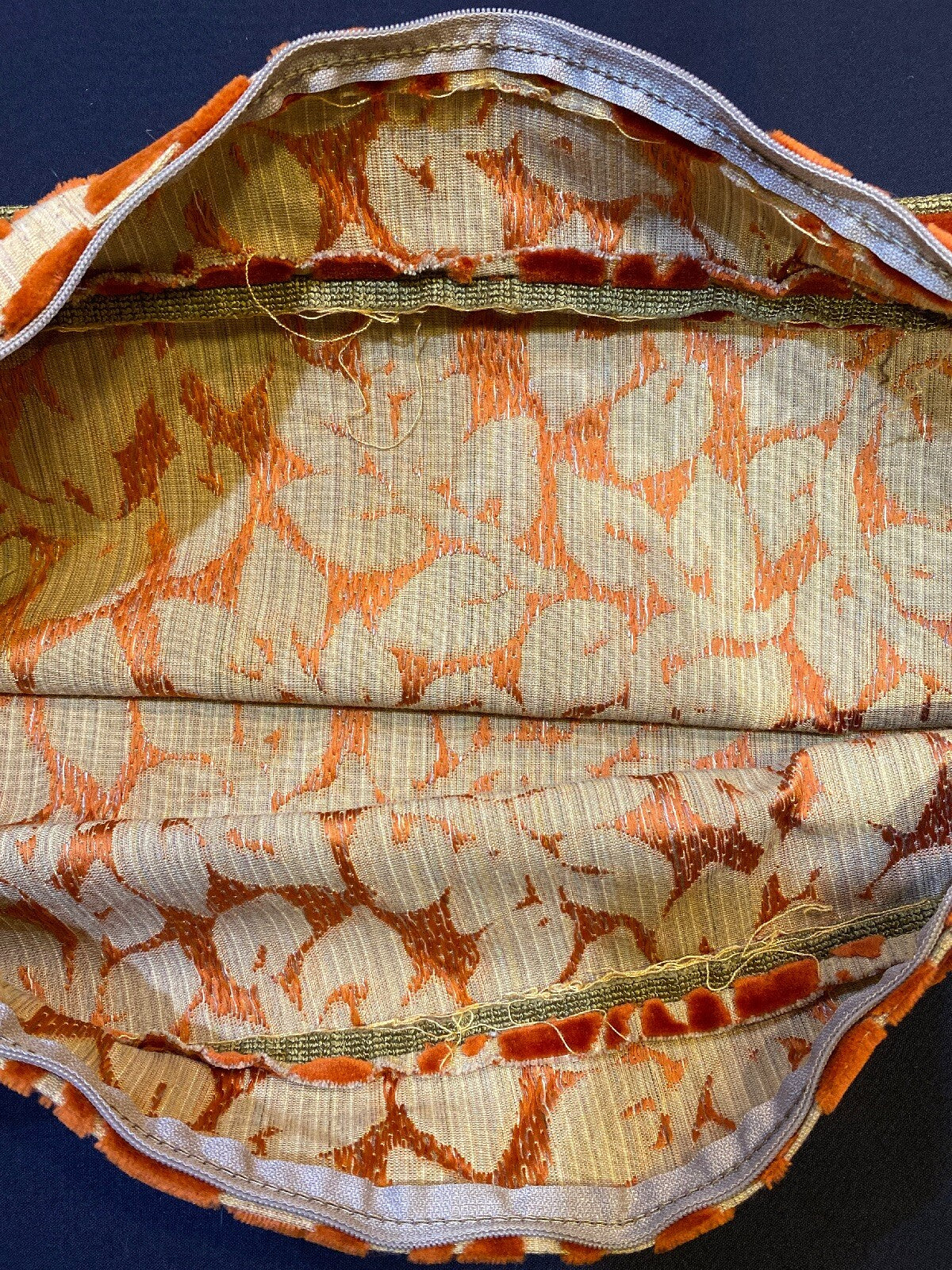 Pillow Cover Rectangular Velvet Look Leaves With Zipper 24" L x 12" W x 5" D