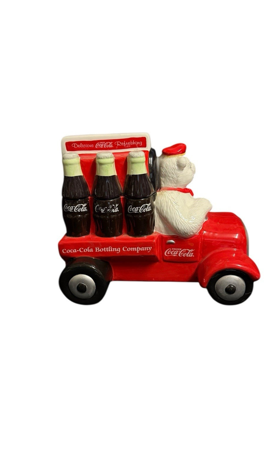Coca-Cola 1999 Limited Edition Polar Bear Delivery Truck Cookie Jar